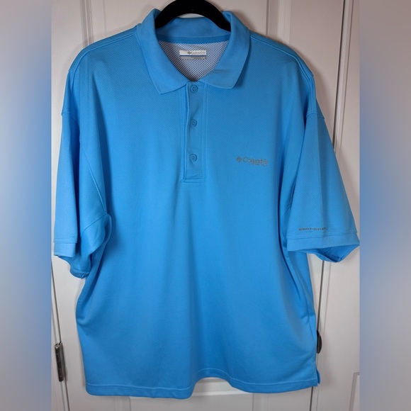 Columbia Other - Columbia PFG Omni-Shade Men’s Large Sky Blue Performance Polo UPF Fishing Golf